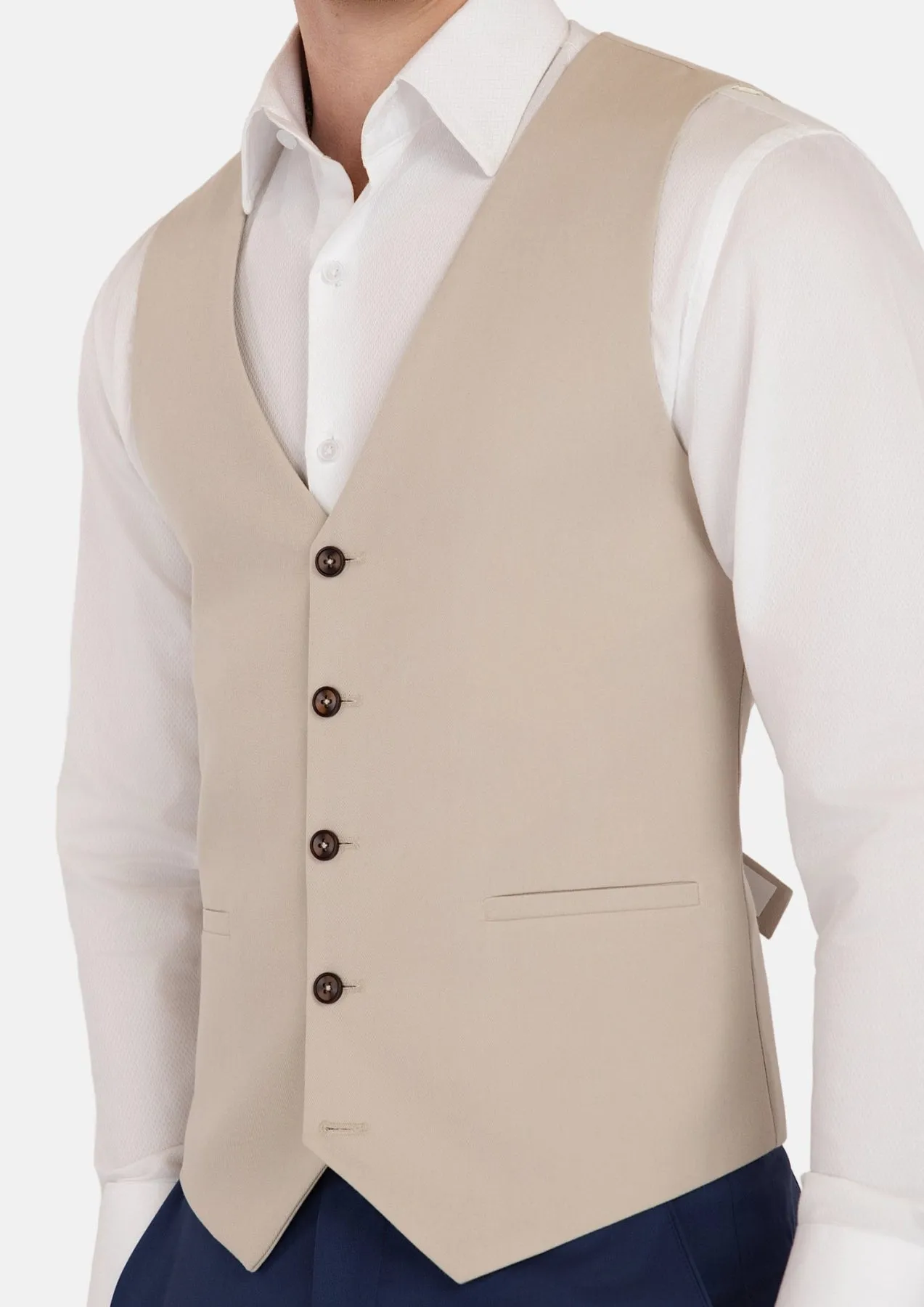 Ivory Cotton Vest sold by Sartoro product image thumbnail 2
