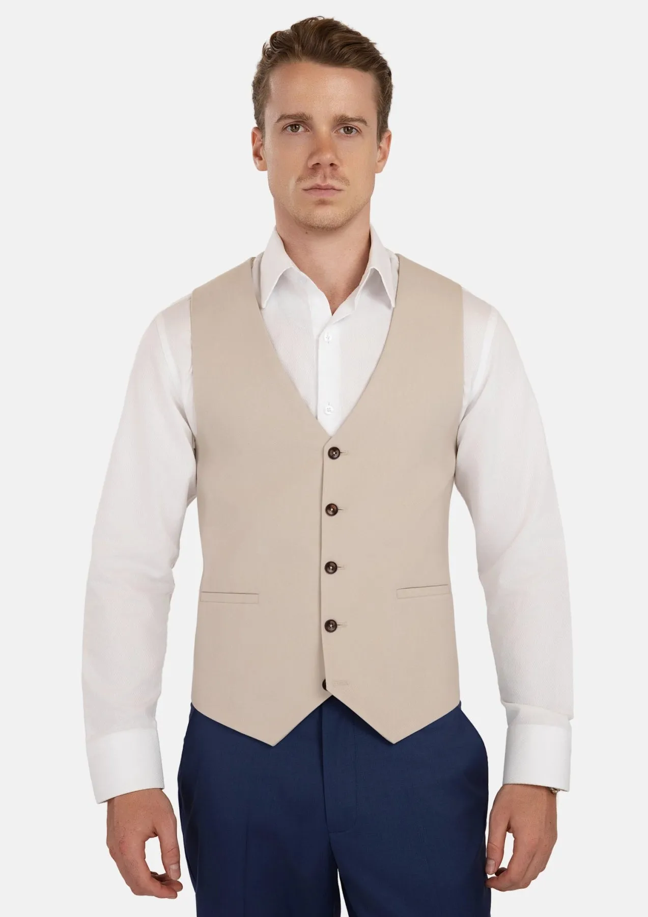 Ivory Cotton Vest sold by Sartoro