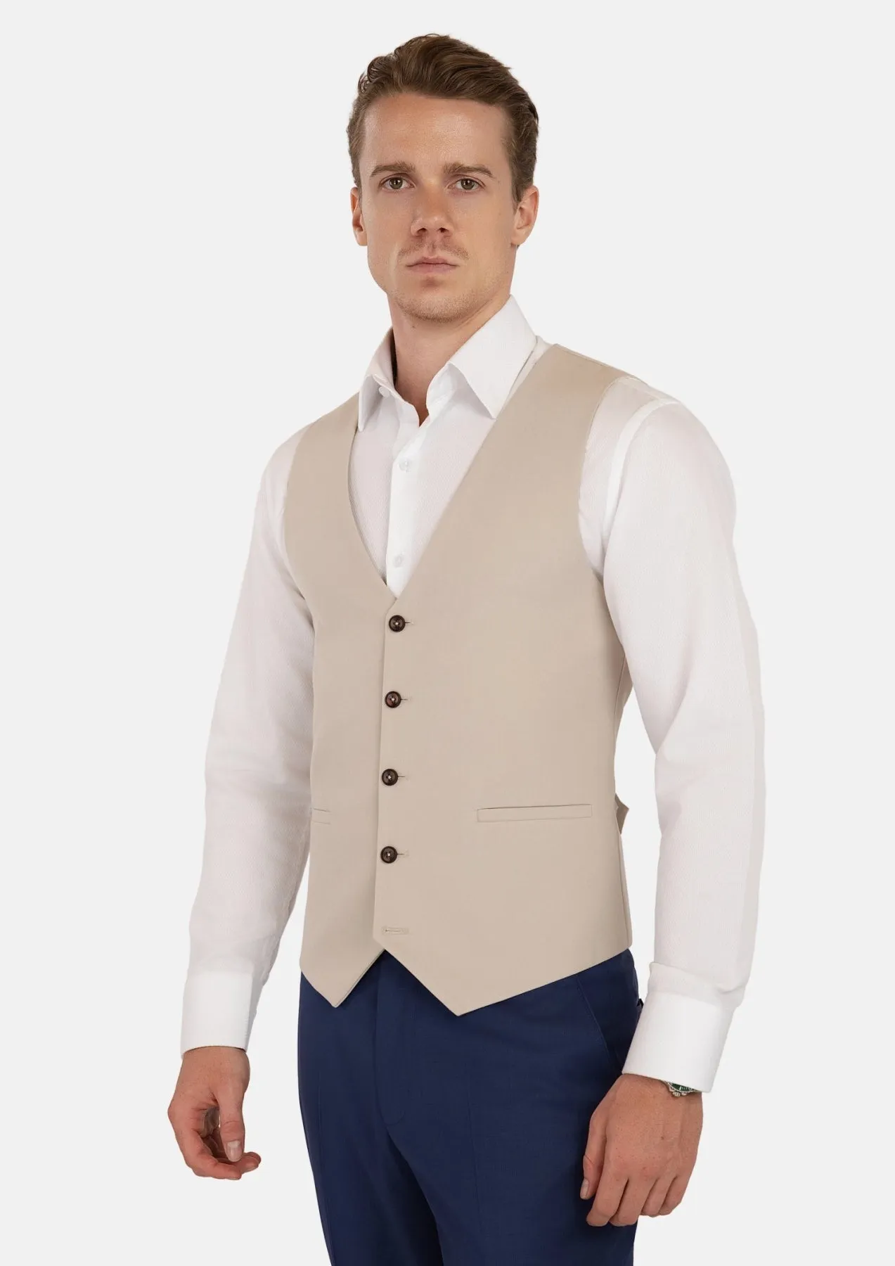 Ivory Cotton Vest sold by Sartoro product image thumbnail 3