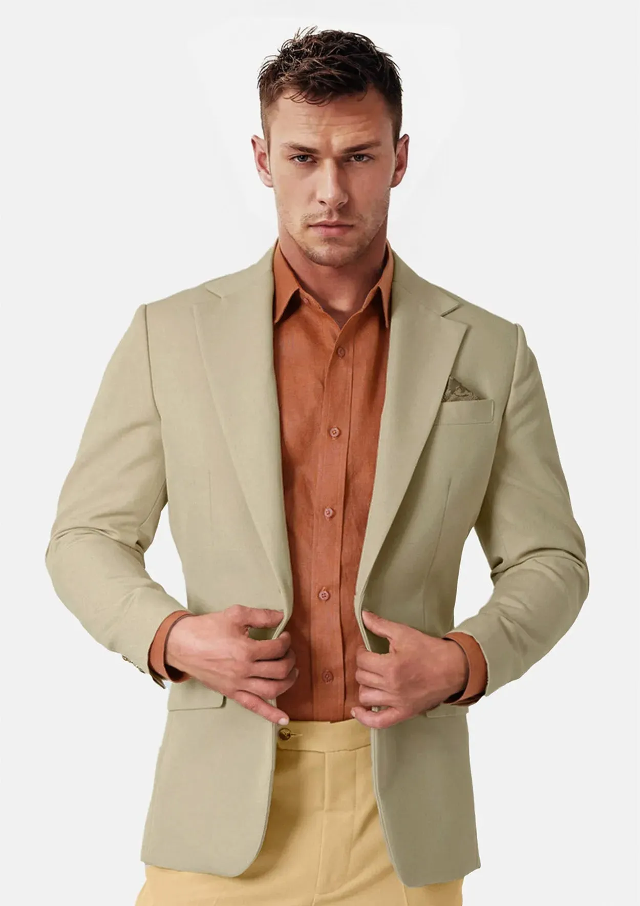 Ellis Dune Beige Cotton Jacket sold by Sartoro