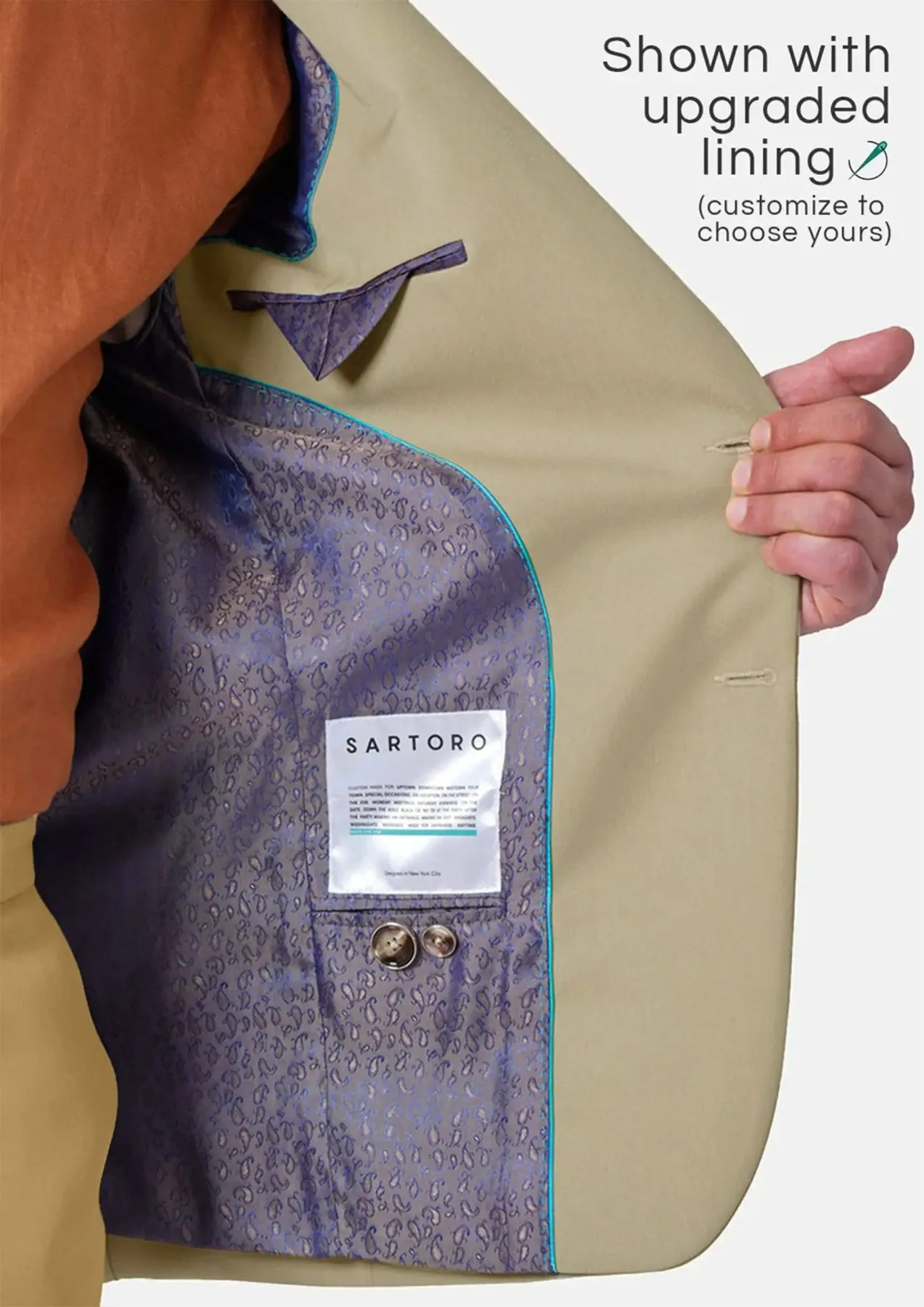 Ellis Dune Beige Cotton Jacket sold by Sartoro product image thumbnail 3