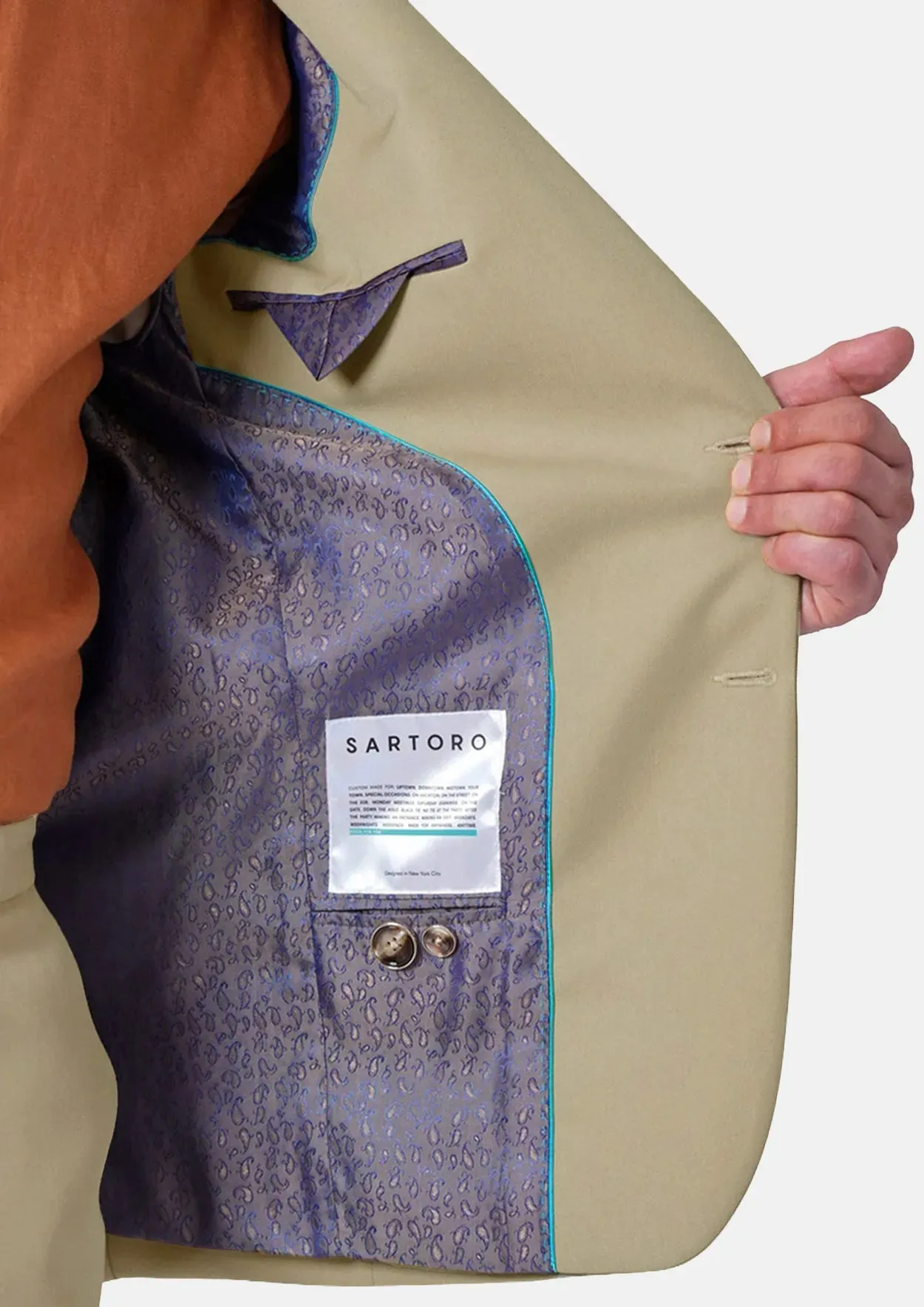 Ellis Dune Beige Cotton Suit sold by Sartoro product image thumbnail 5