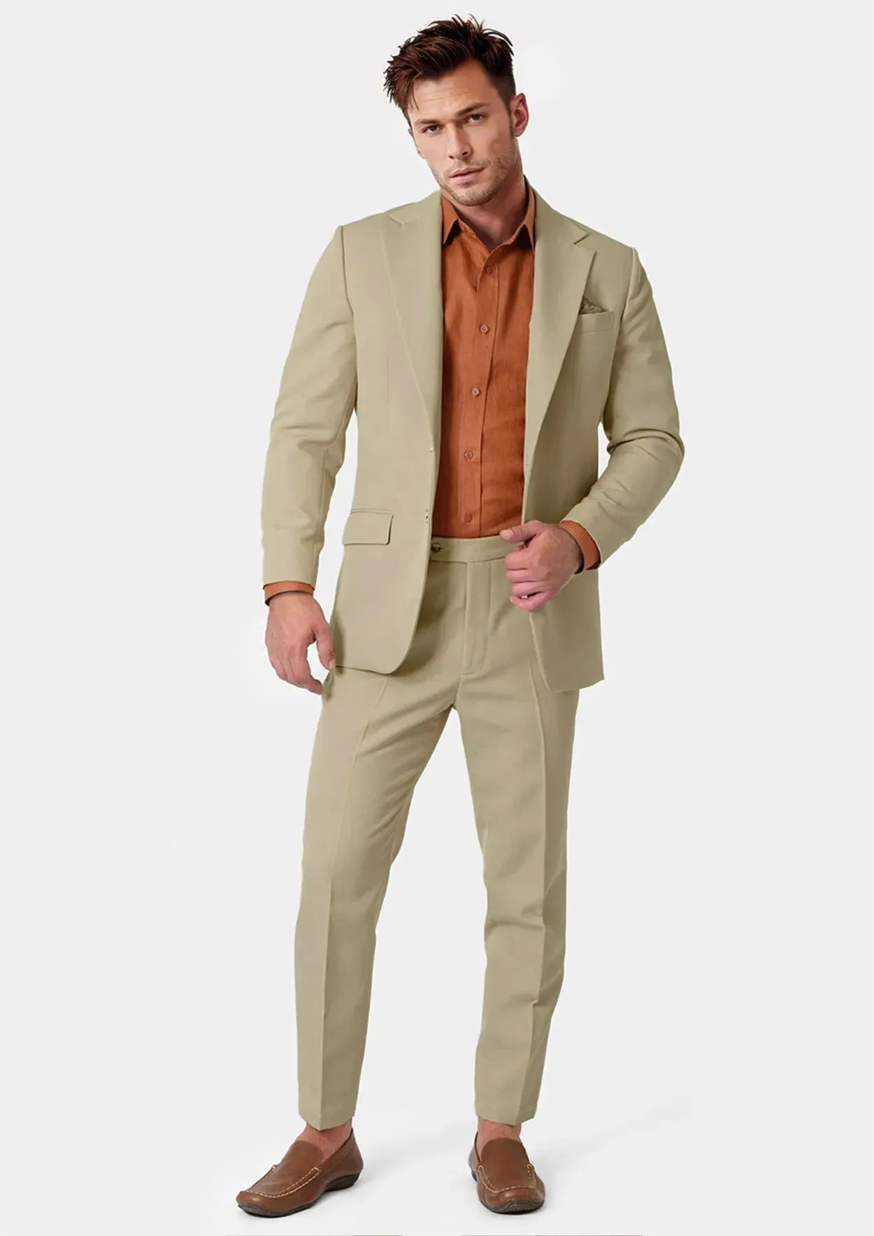 Ellis Dune Beige Cotton Suit sold by Sartoro product image thumbnail 3