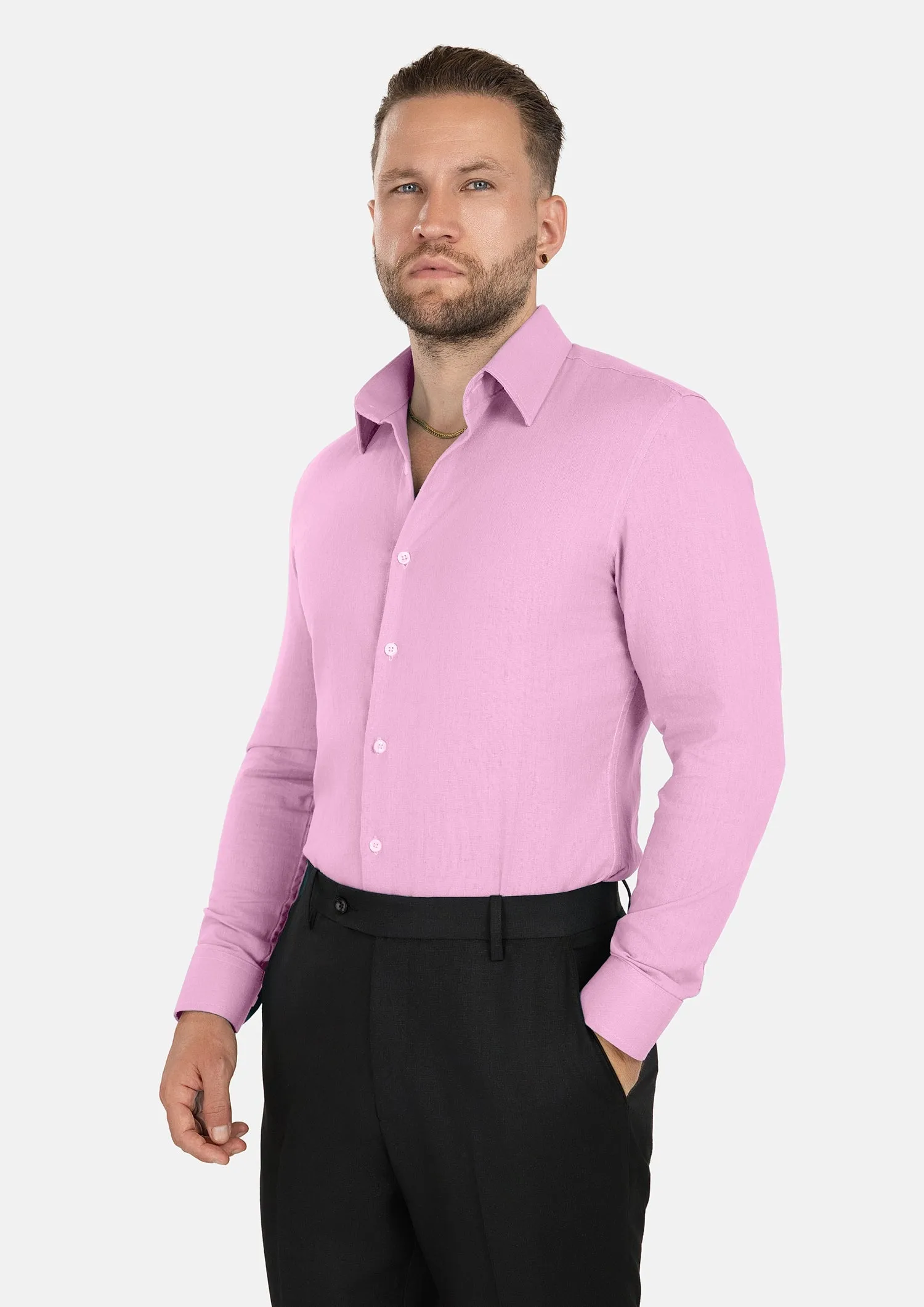 Lilac Linen Shirt sold by Sartoro product image thumbnail 3
