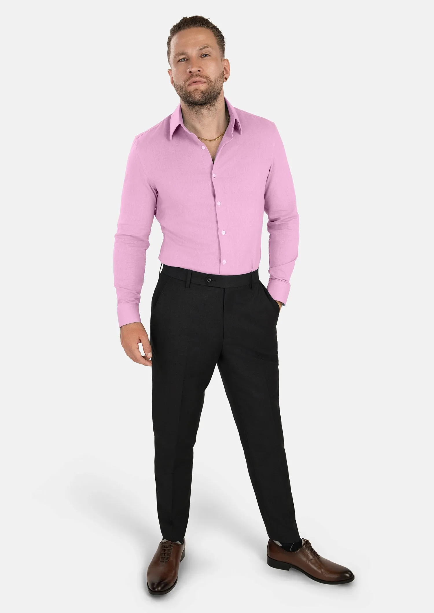 Lilac Linen Shirt sold by Sartoro product image thumbnail 5