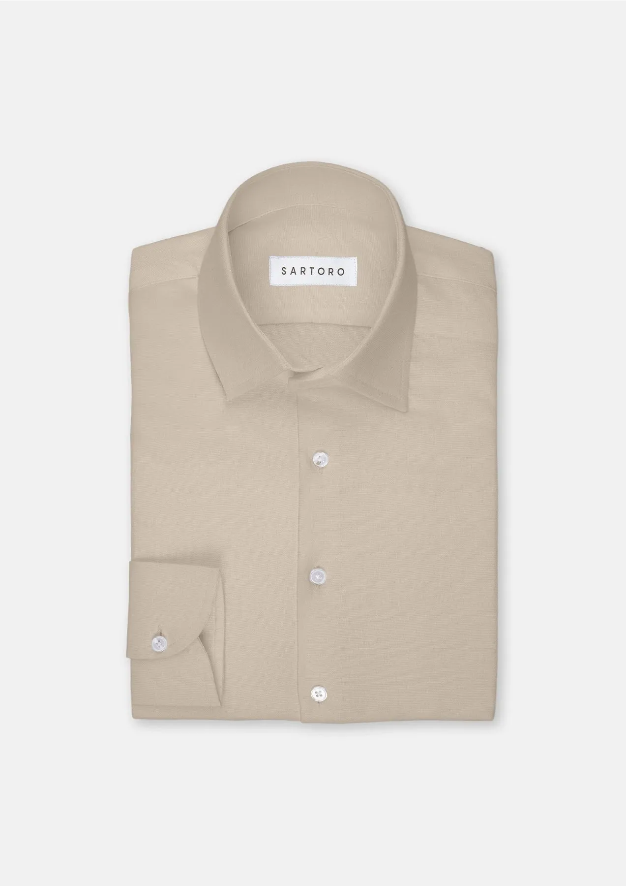 Simply Taupe Linen Shirt sold by Sartoro