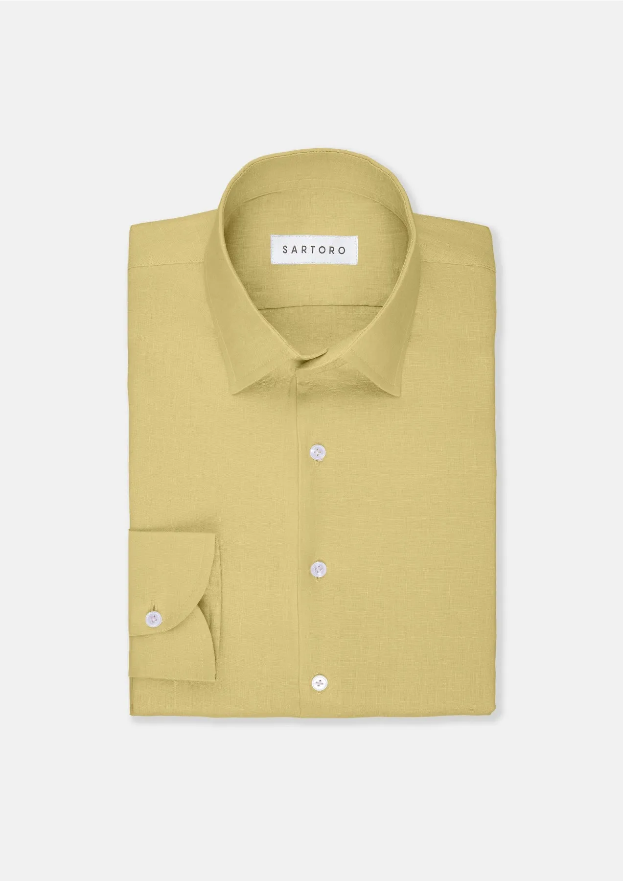 Ligyht Olive Linen Shirt sold by Sartoro