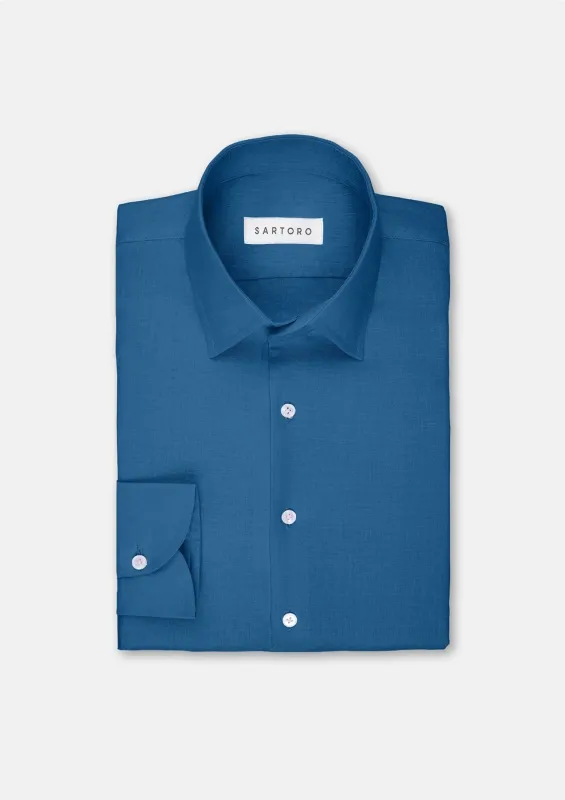 Marine Blue Linen Shirt sold by Sartoro