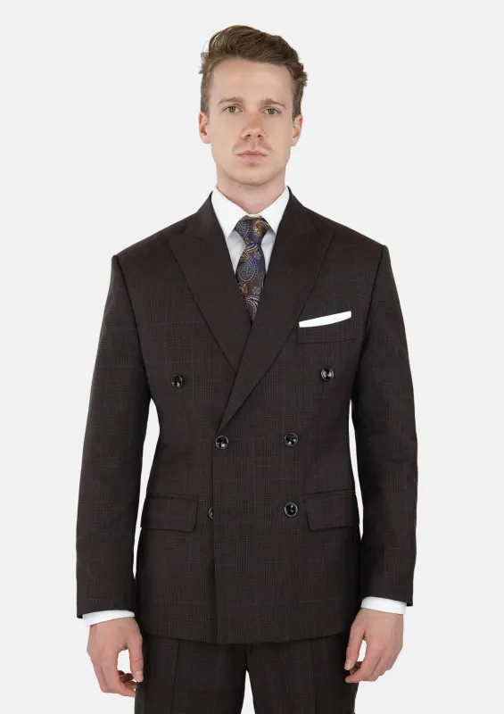 Dark Brown Prince Of Wales Suit sold by Sartoro