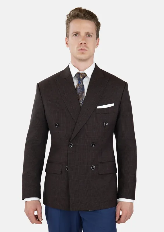 Dark Brown Prince Of Wales Jacket sold by Sartoro