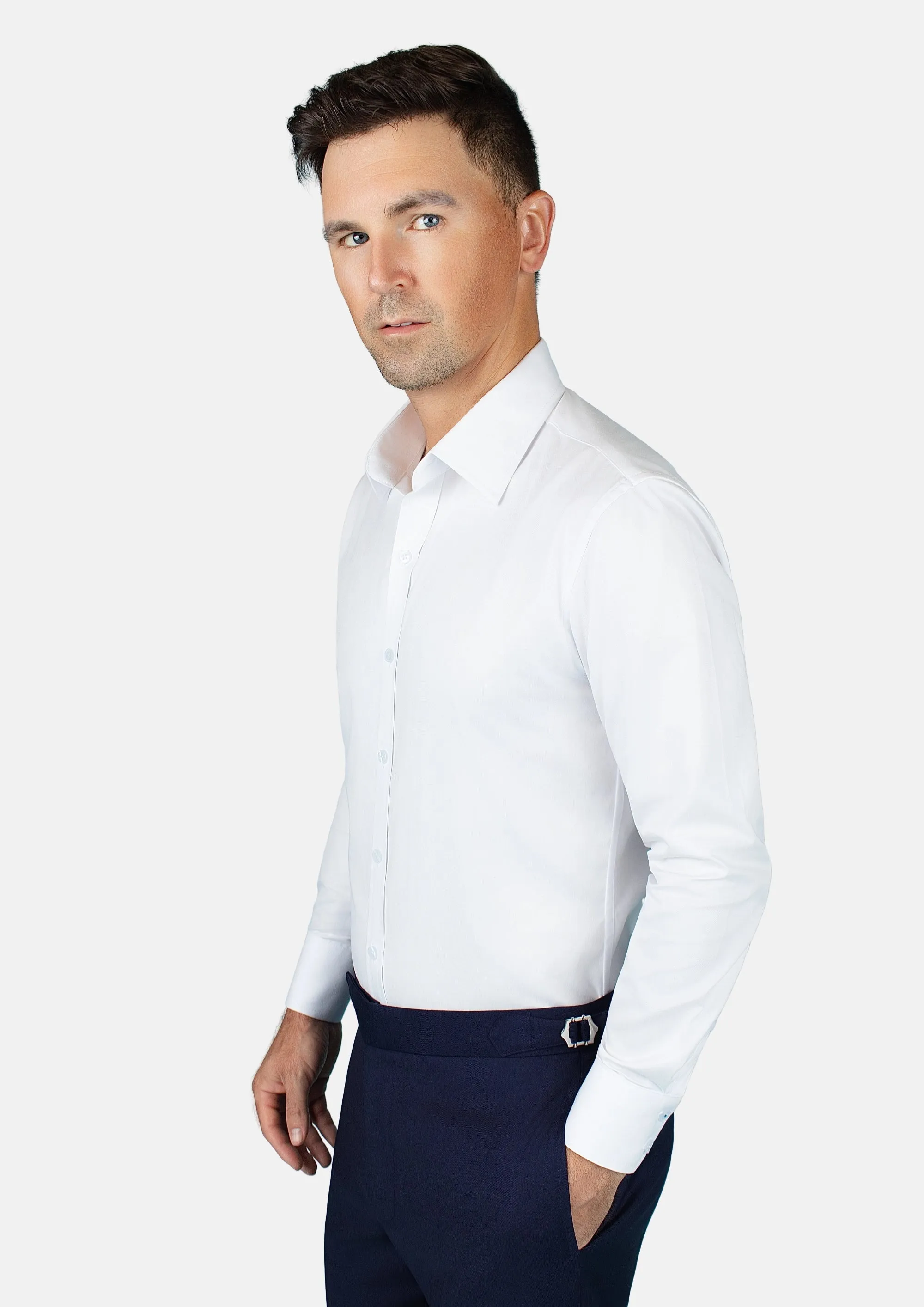 Shikibo White Cotton Shirt sold by Sartoro product image thumbnail 2