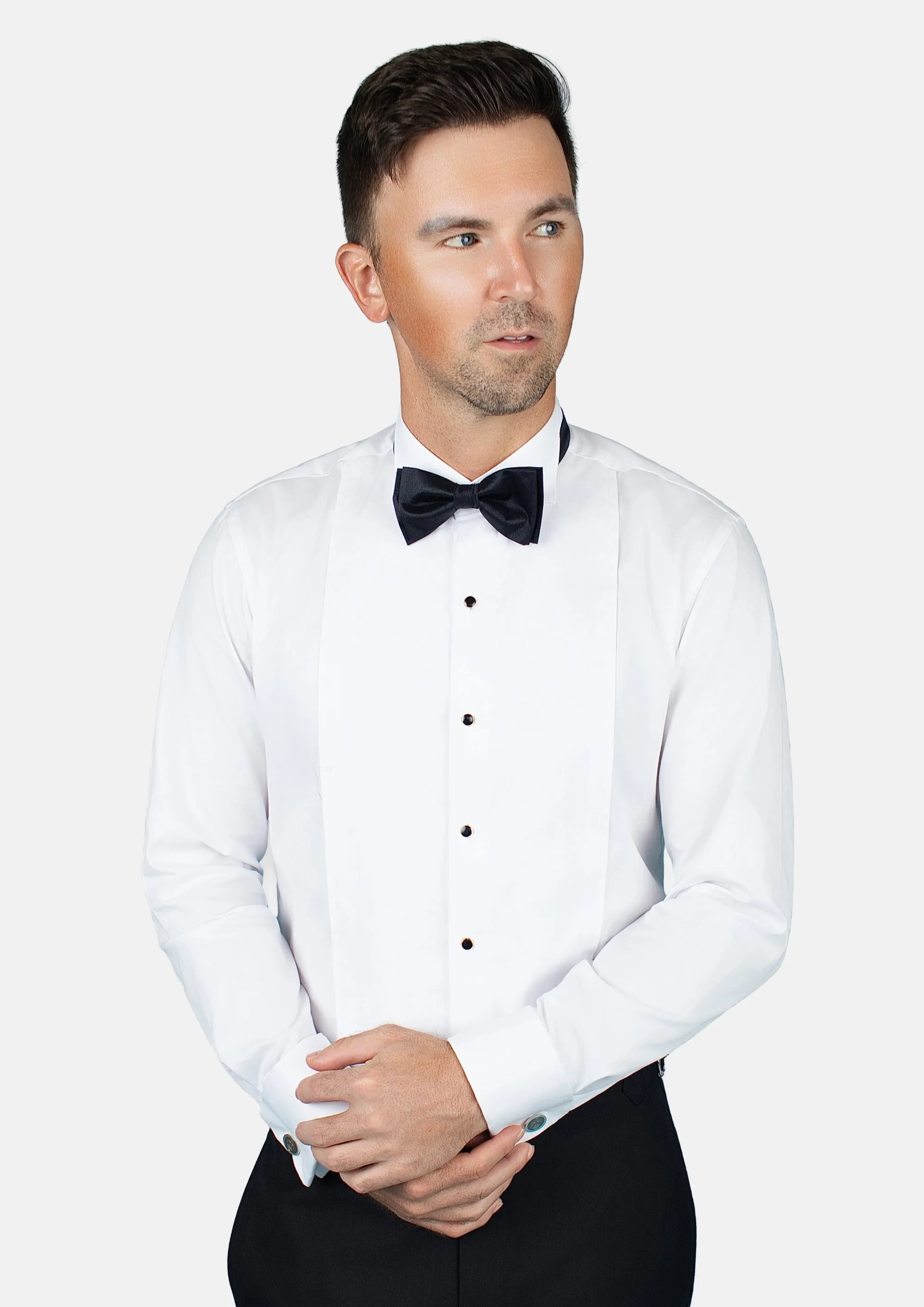 Shikibo White Tuxedo Shirt sold by Sartoro product image thumbnail 4