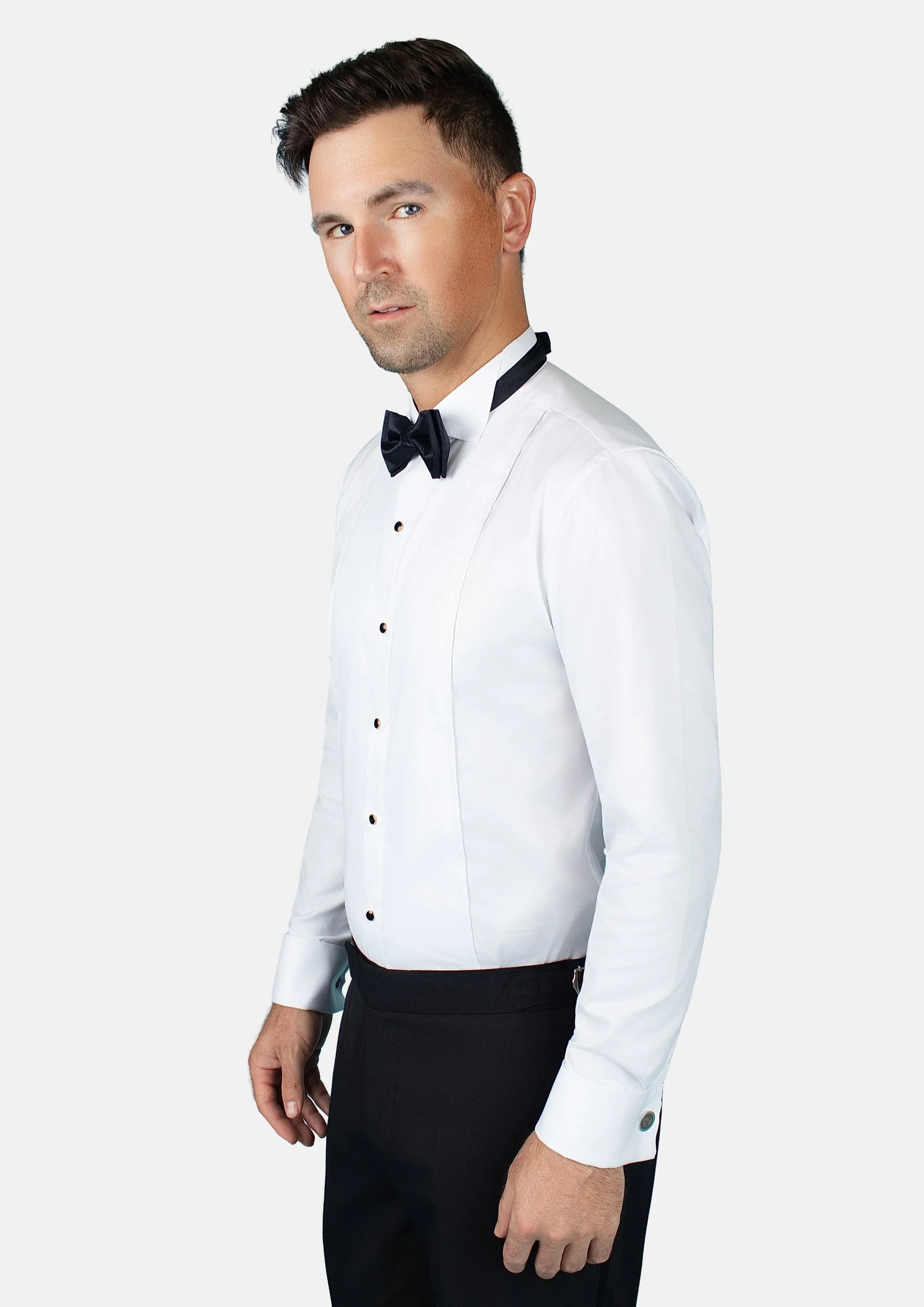 Shikibo White Tuxedo Shirt sold by Sartoro product image thumbnail 2