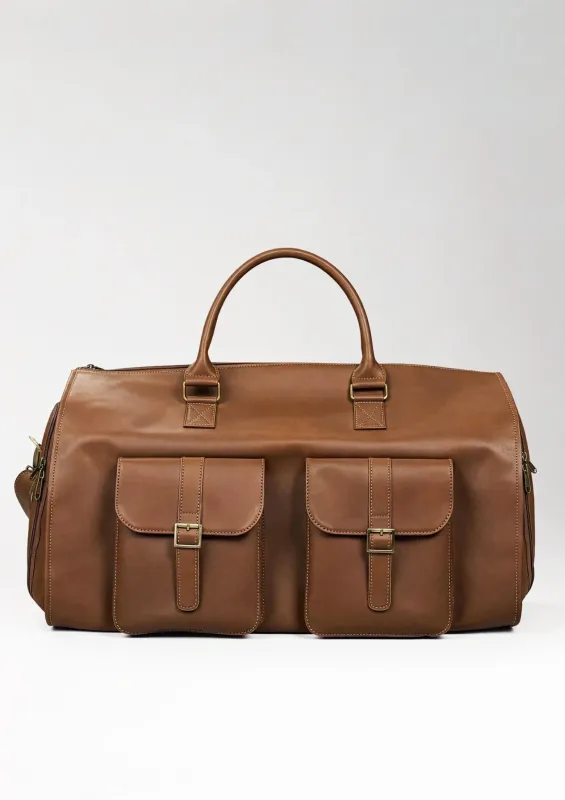 Weekender Leather Garment Duffel Bag made by Sartoro