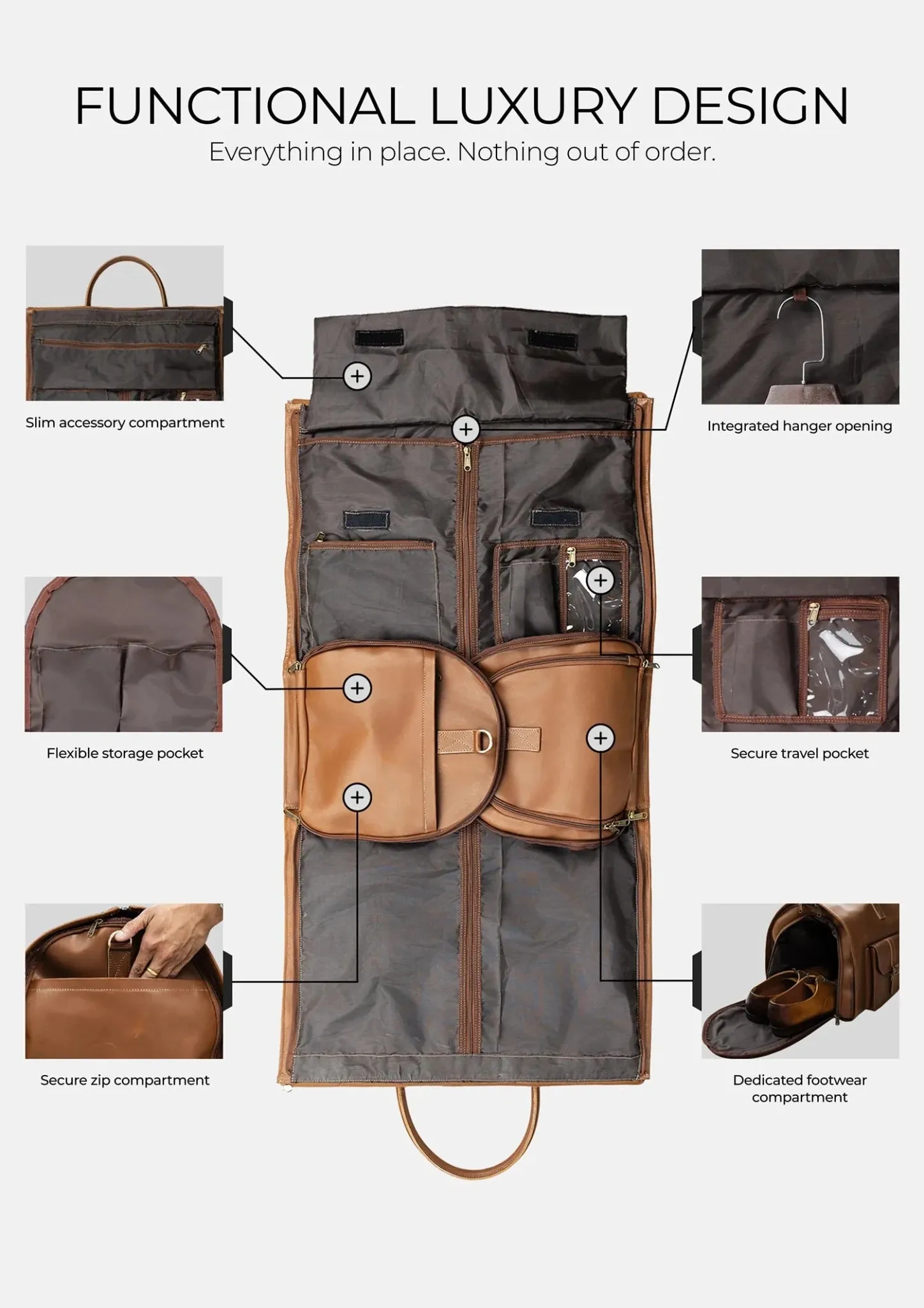 Weekender Leather Garment Duffel Bag sold by Sartoro product image thumbnail 2