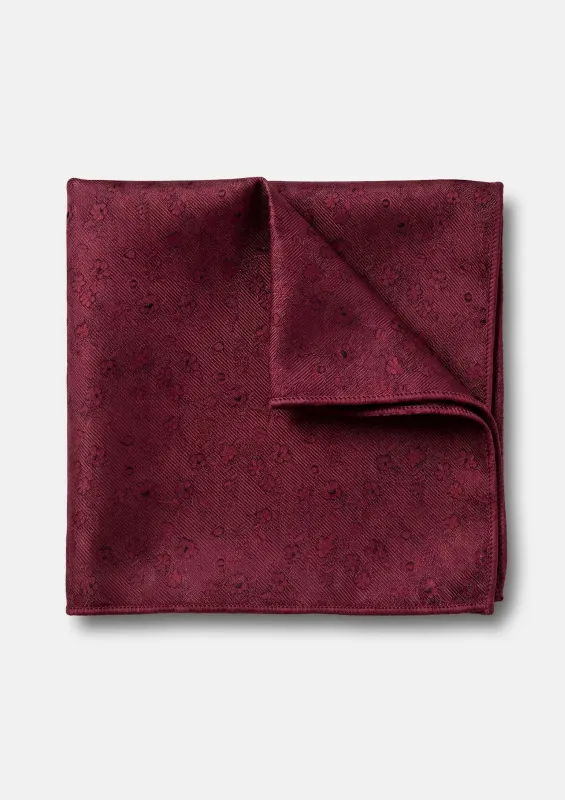 Royal Burgundy Floral Pocket Square made by Sartoro