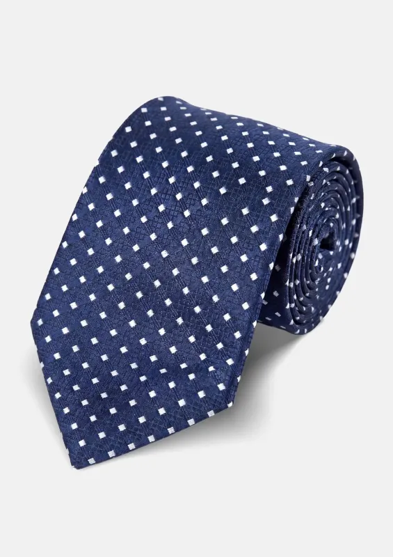 Navy Diamond Pattern Tie made by Sartoro