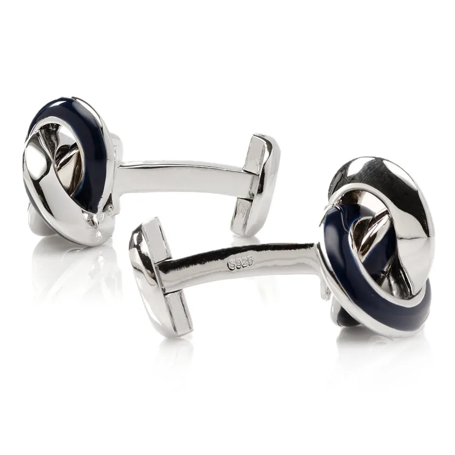 Sterling Blue Enamel Knot Cufflinks sold by Sartoro product image thumbnail 4