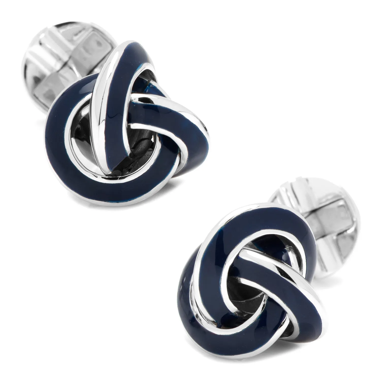 Sterling Blue Enamel Knot Cufflinks sold by Sartoro