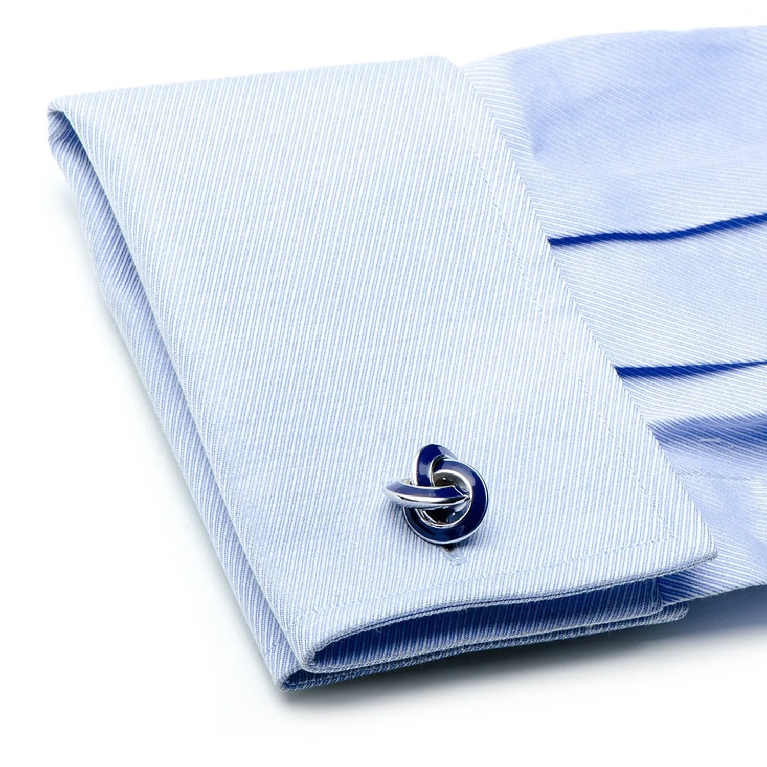 Sterling Blue Enamel Knot Cufflinks sold by Sartoro product image thumbnail 3