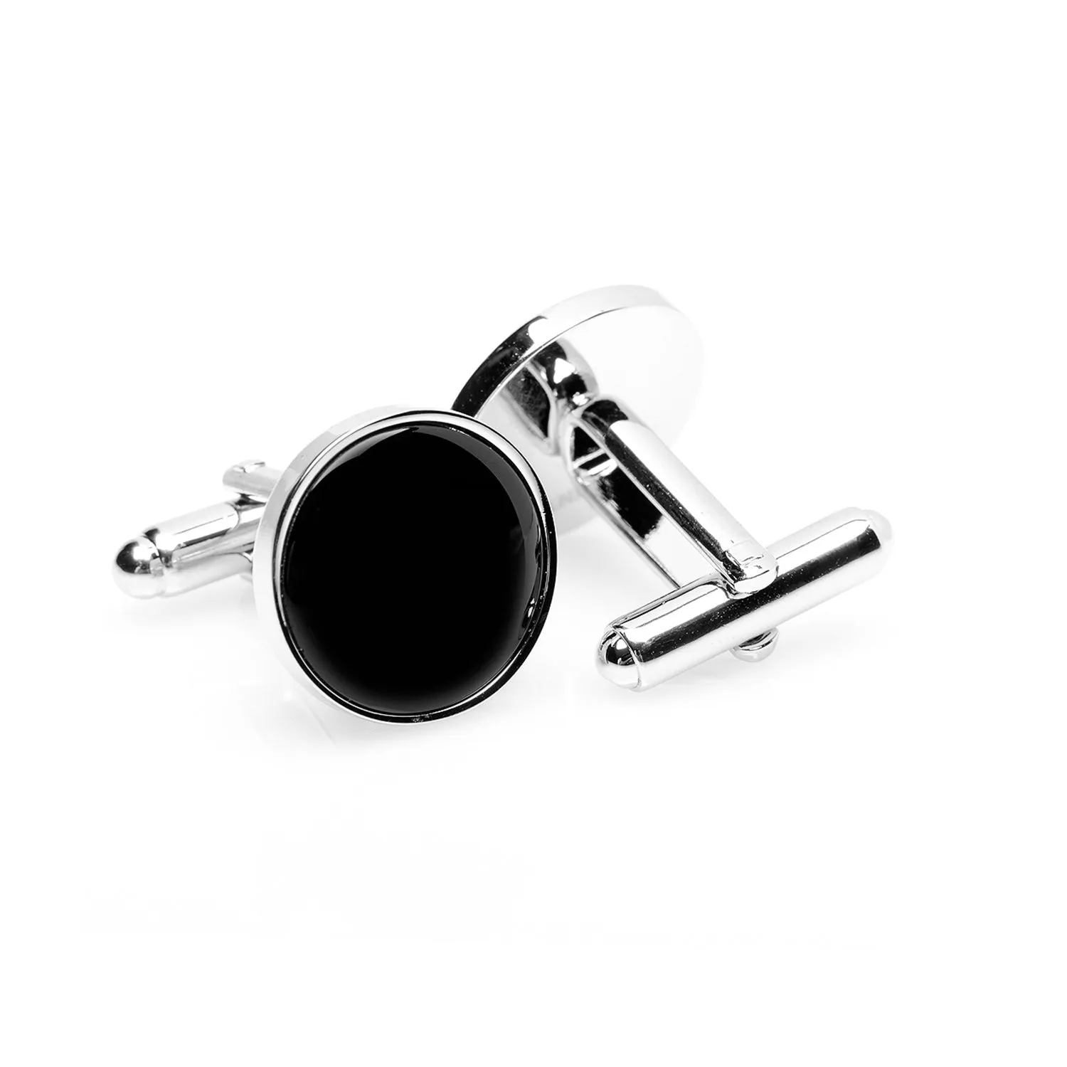 Silver and Onyx Cufflinks sold by Sartoro product image thumbnail 3