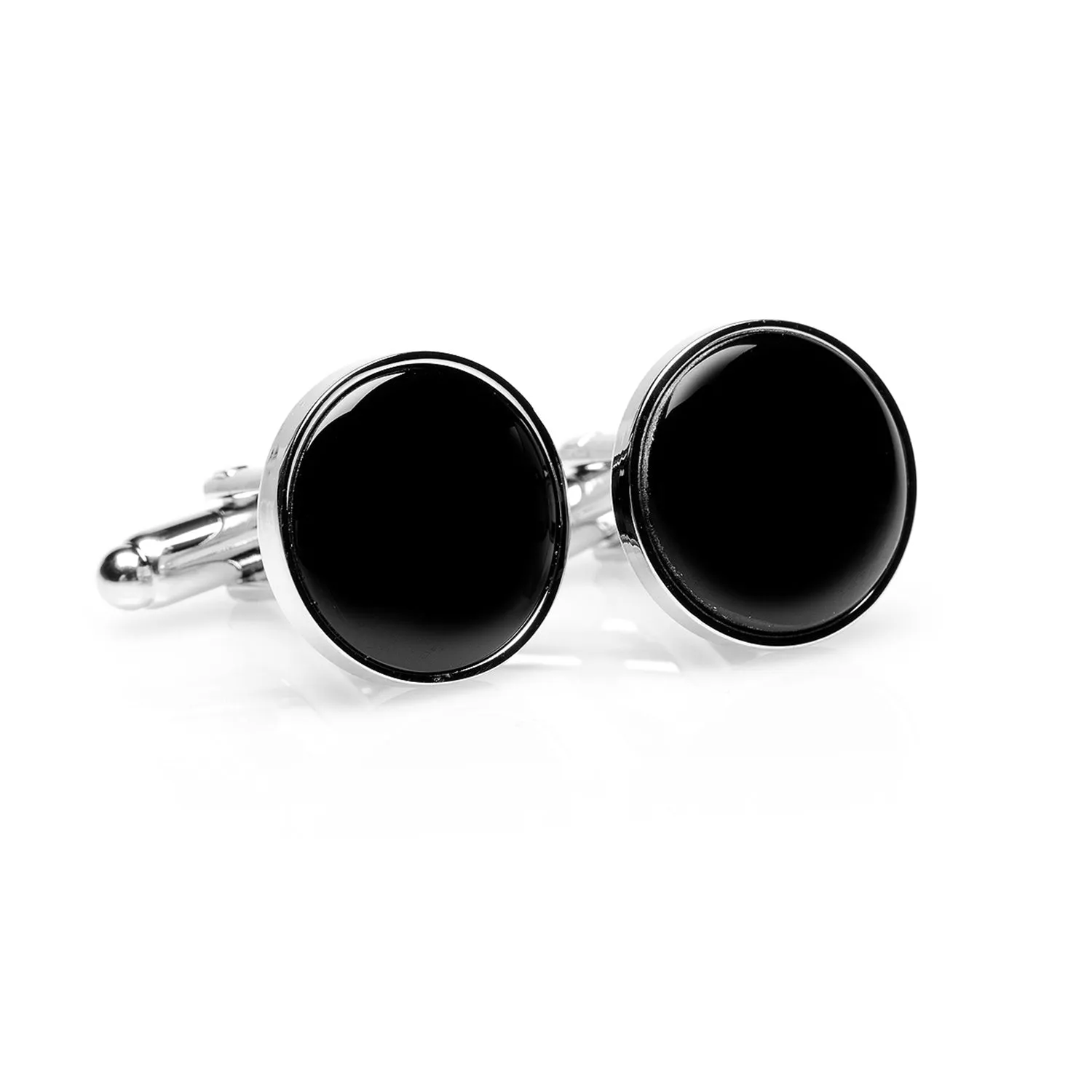 Silver and Onyx Cufflinks sold by Sartoro product image thumbnail 4