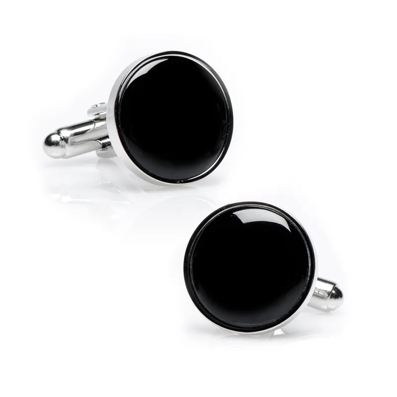 Silver and Onyx Cufflinks made by Sartoro
