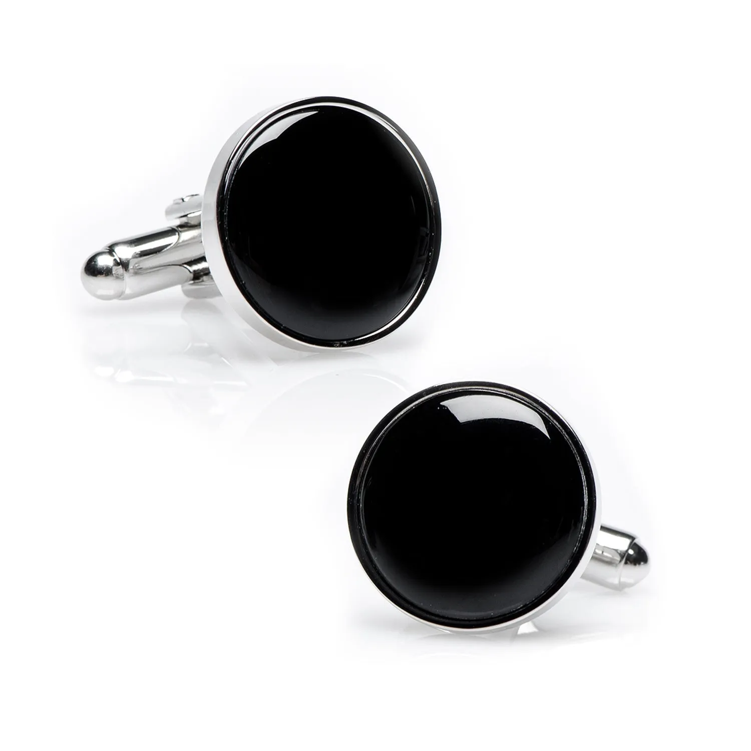 Silver and Onyx Cufflinks sold by Sartoro