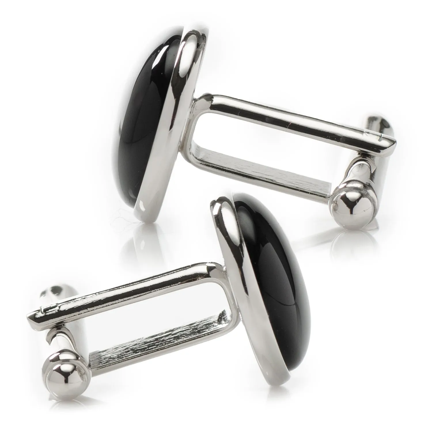 Silver and Onyx Cufflinks sold by Sartoro product image thumbnail 5
