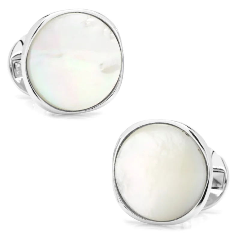Sterling Silver Classic Formal Mother of Pearl Cufflinks made by Sartoro