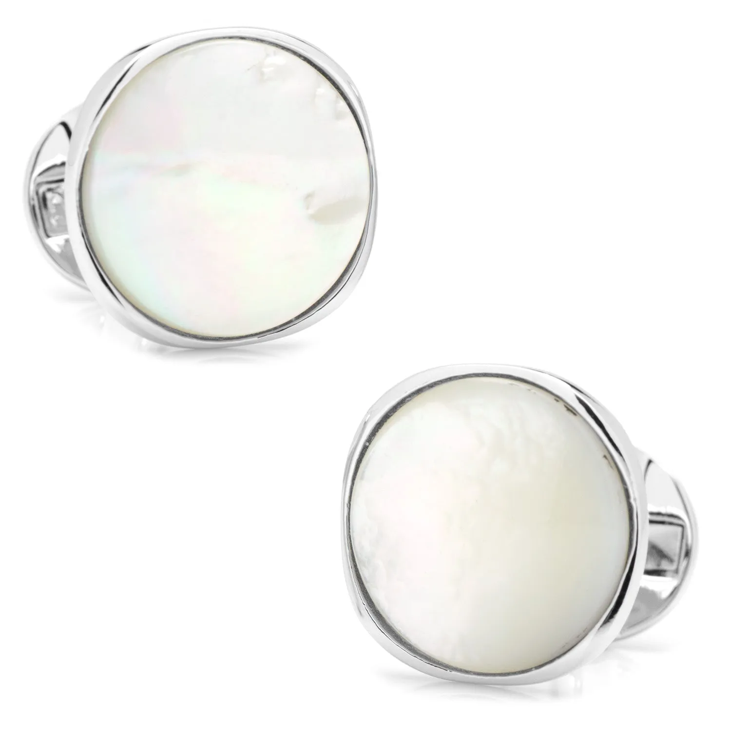 Sterling Silver Classic Formal Mother of Pearl Cufflinks sold by Sartoro
