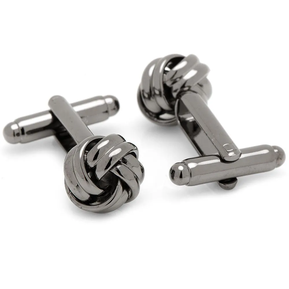 Gunmetal Knot Cufflinks sold by Sartoro product image thumbnail 2