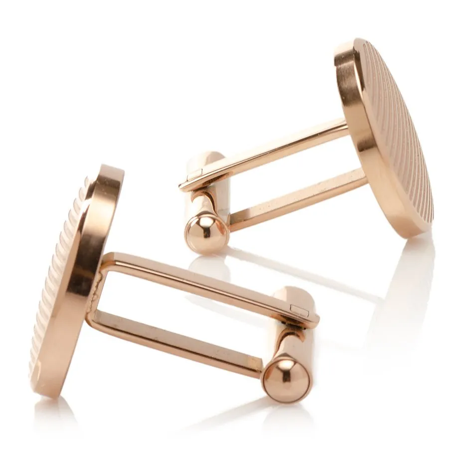 Rose Gold Line Stainless Steel Cufflinks sold by Sartoro product image thumbnail 4