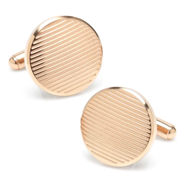 Rose Gold Line Stainless Steel Cufflinks made by Sartoro
