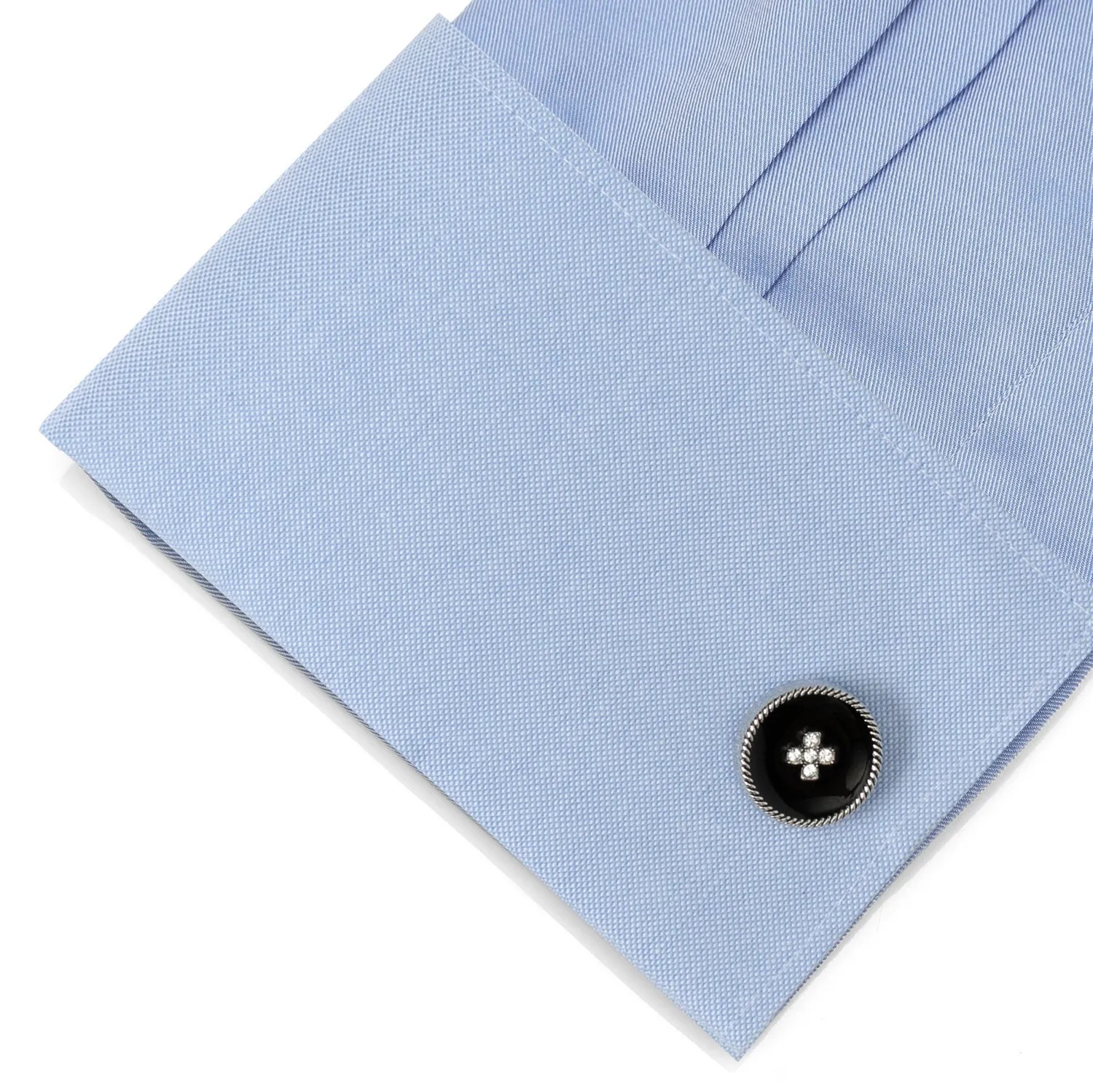 Crystal Button Rope Cufflinks sold by Sartoro product image thumbnail 4