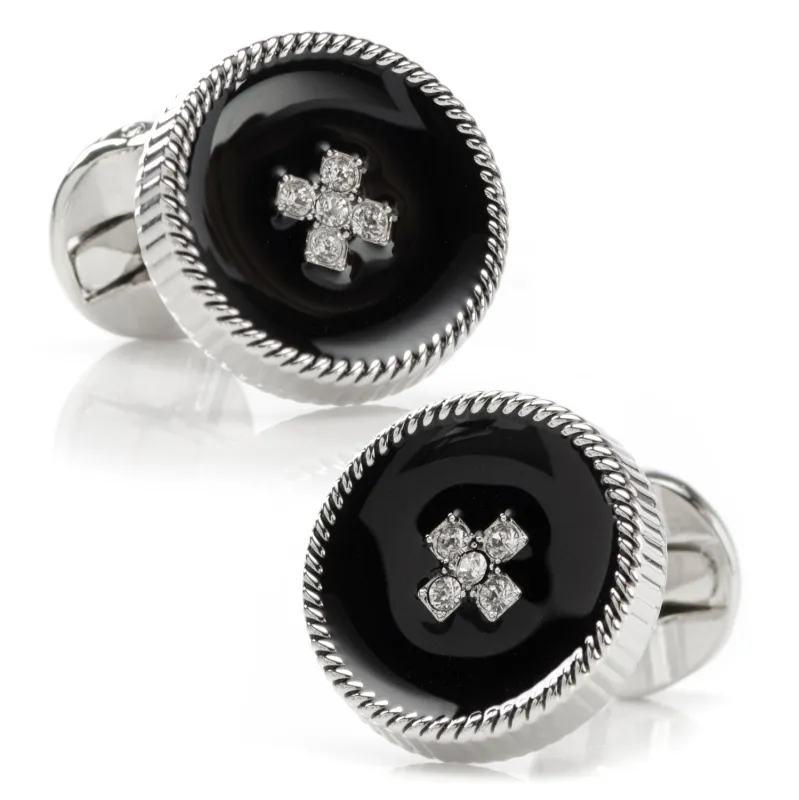 Crystal Button Rope Cufflinks made by Sartoro