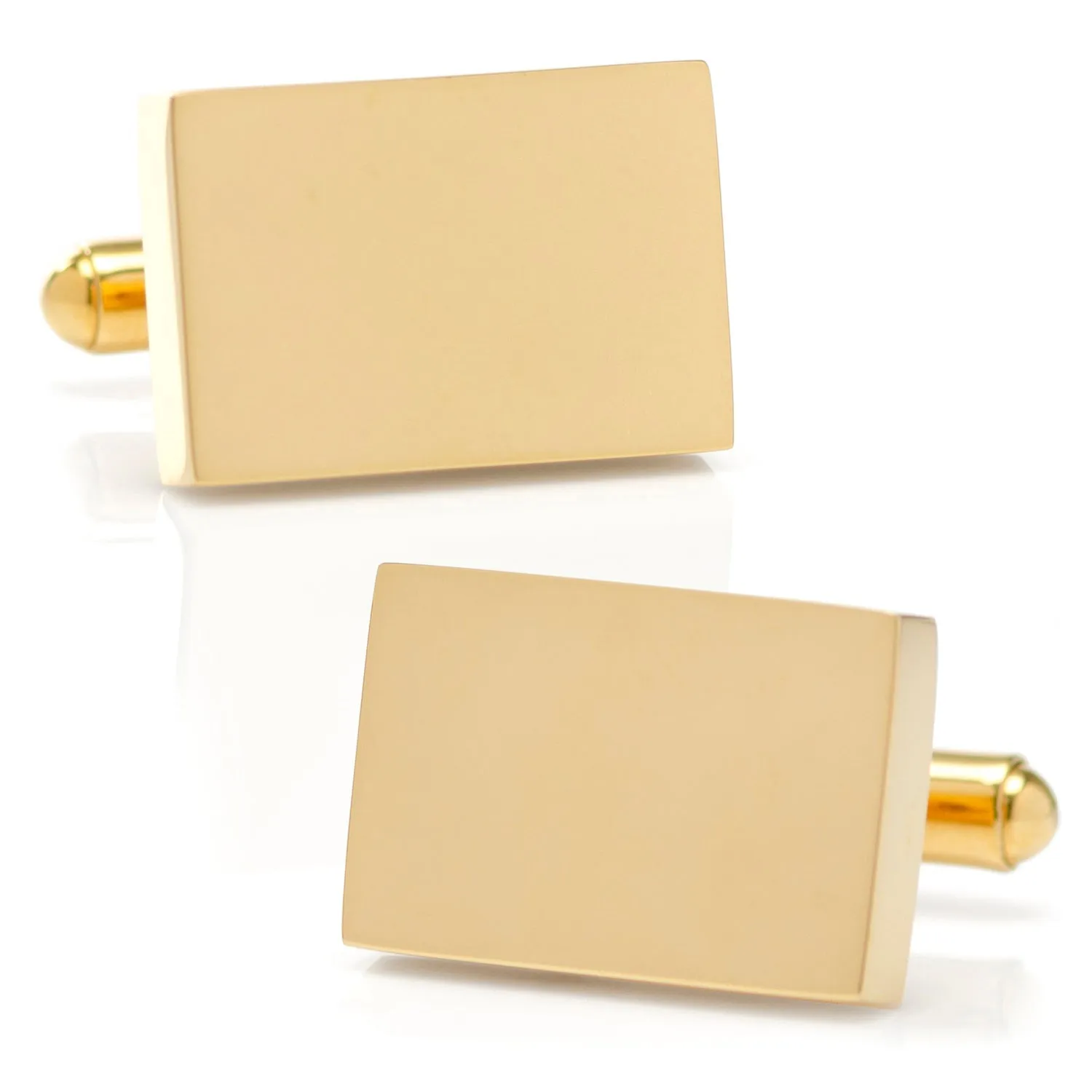 Engravable Rectangle Gold Cufflinks and Tie Bar Gift Set sold by Sartoro product image thumbnail 5