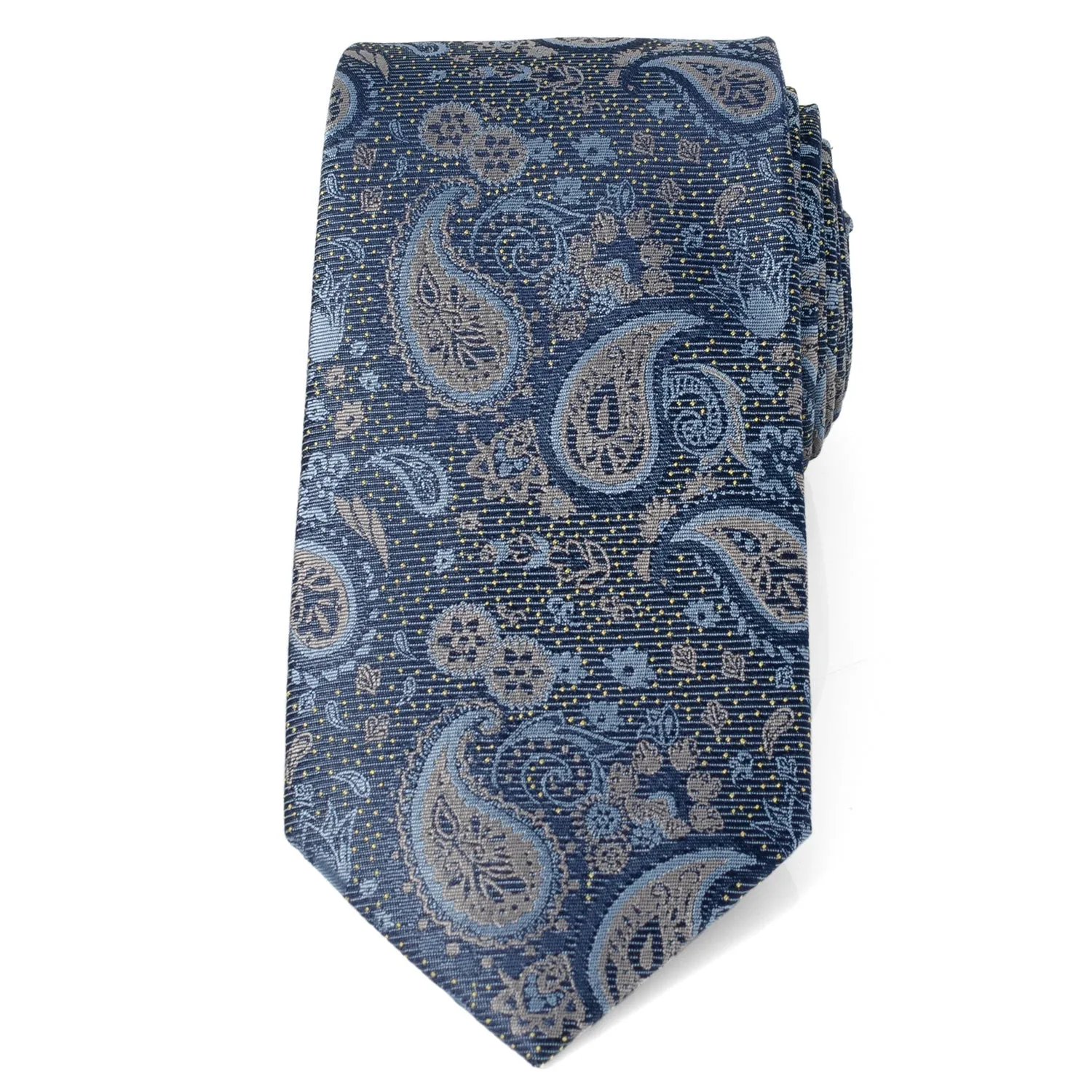Blue & Gray Paisley Men's Tie sold by Sartoro product image thumbnail 3