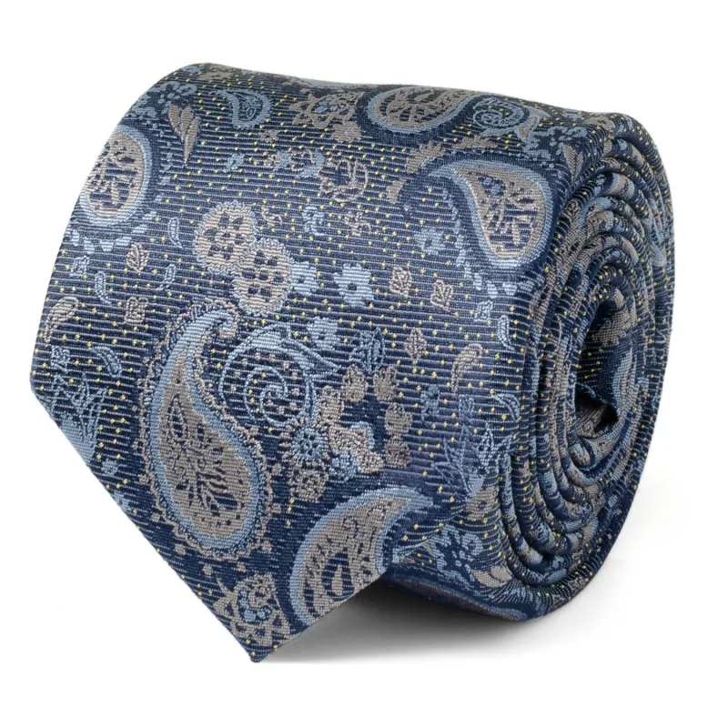 Blue & Gray Paisley Men's Tie made by Sartoro