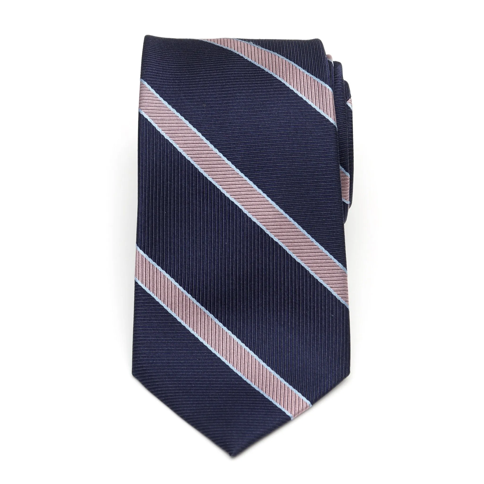 The Travis Tie (Navy Pink Stripe Men's Tie) sold by Sartoro product image thumbnail 3