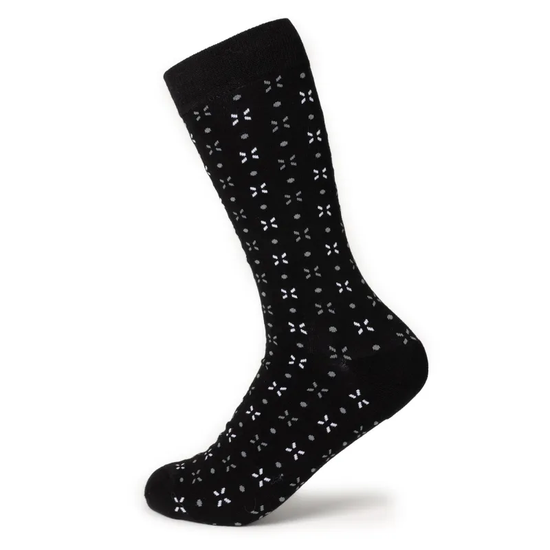 Dot Patterned Black Men's Socks made by Sartoro
