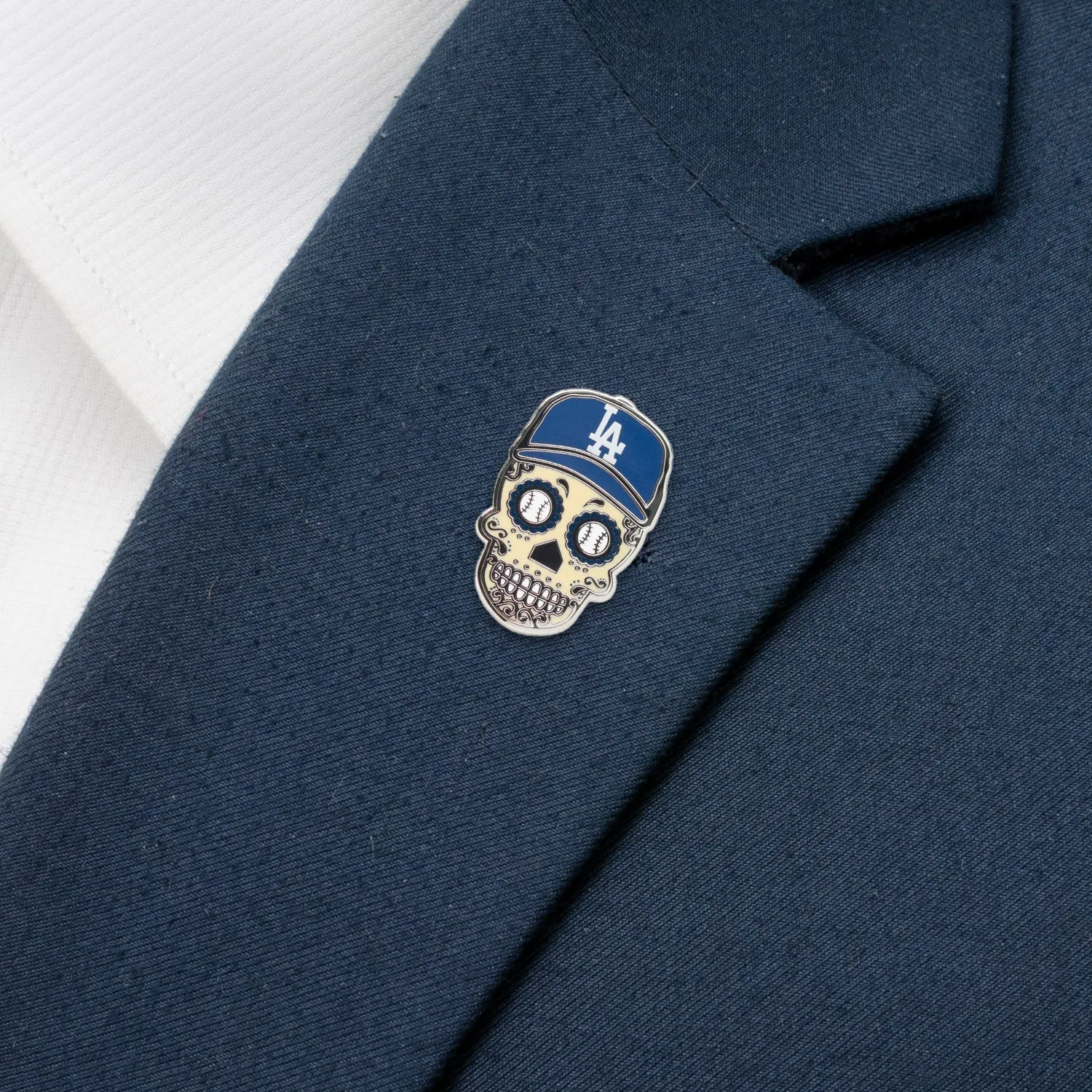 MLB LA Dodgers Sugar Skull Lapel Pin sold by Sartoro product image thumbnail 2