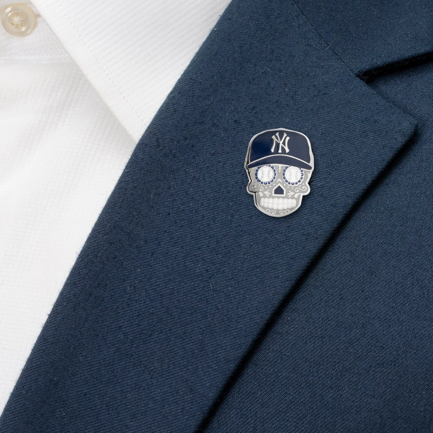 MLB New York Yankees Sugar Skull Lapel Pin sold by Sartoro product image thumbnail 4