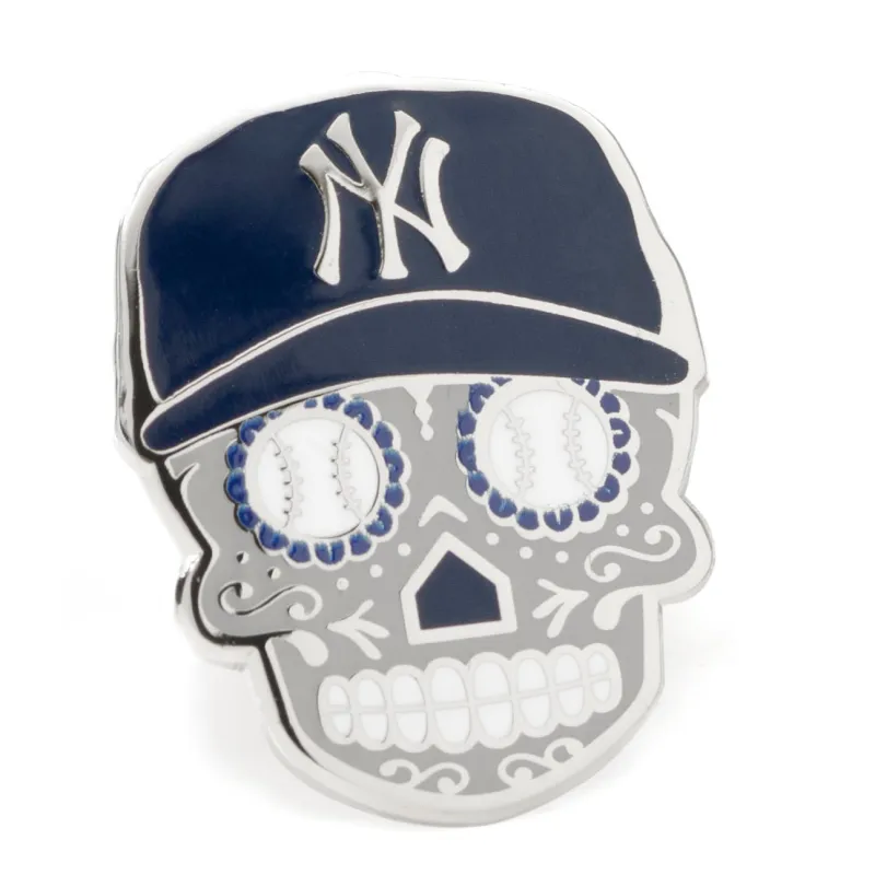 MLB New York Yankees Sugar Skull Lapel Pin made by Sartoro