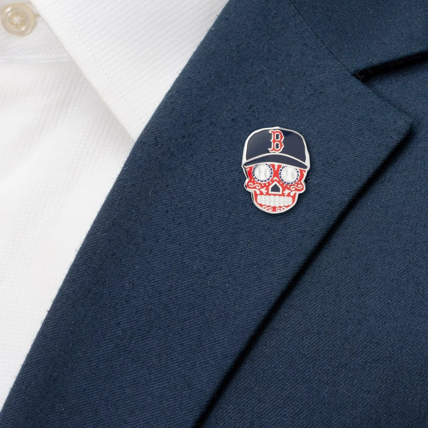 MLB Boston Red Sox Sugar Skull Lapel Pin sold by Sartoro product image thumbnail 4