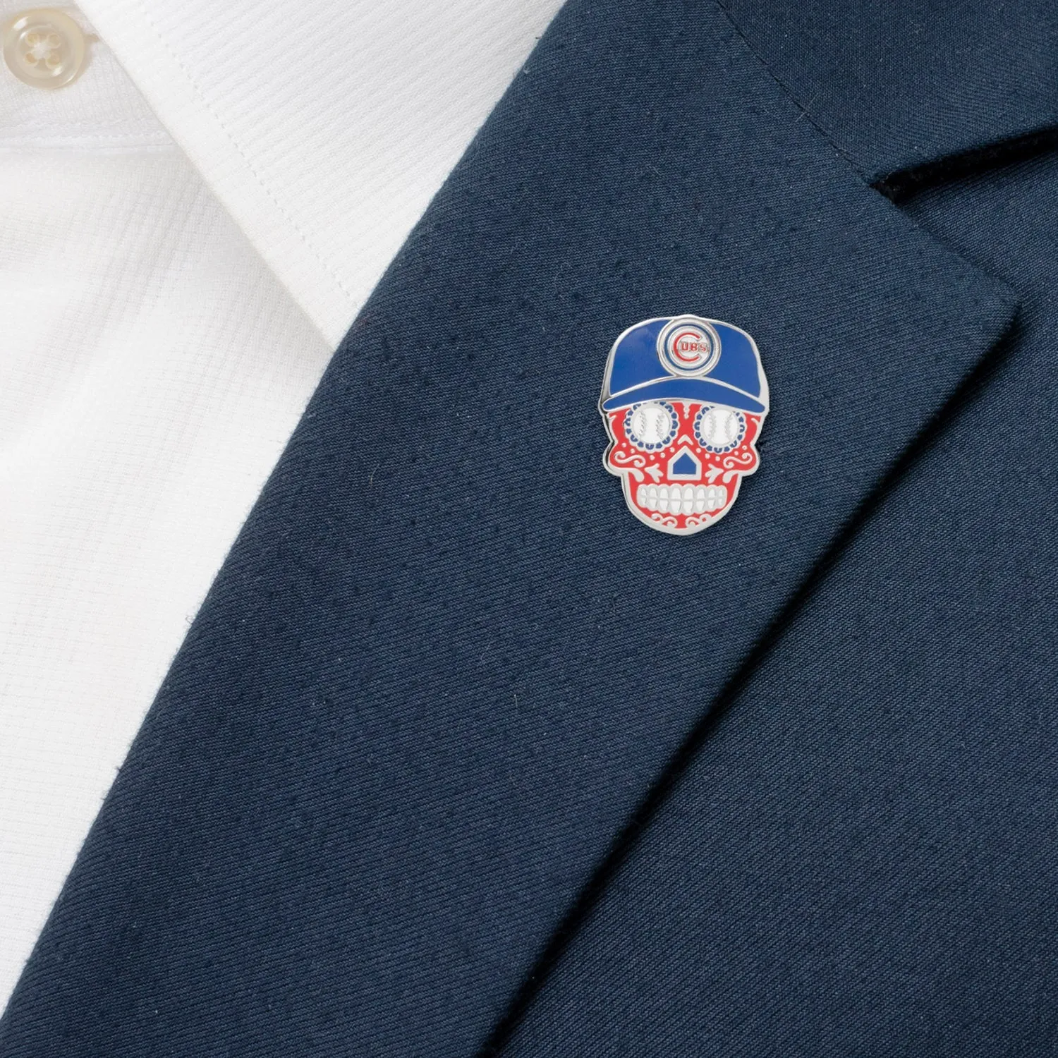 MLB Chicago Cubs Sugar Skull Lapel Pin sold by Sartoro product image thumbnail 4