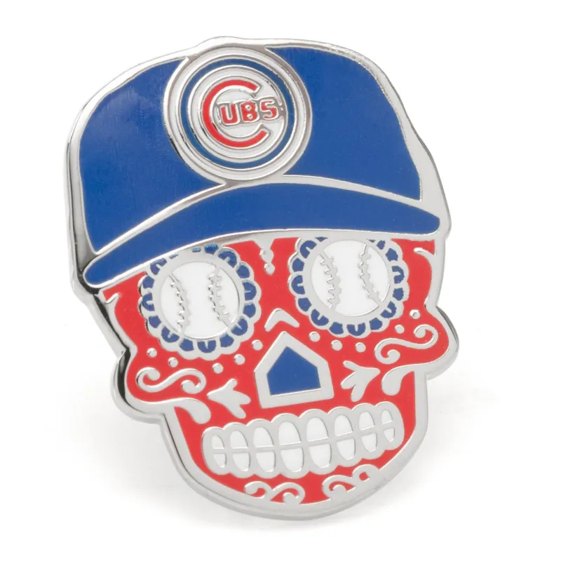 MLB Chicago Cubs Sugar Skull Lapel Pin made by Sartoro