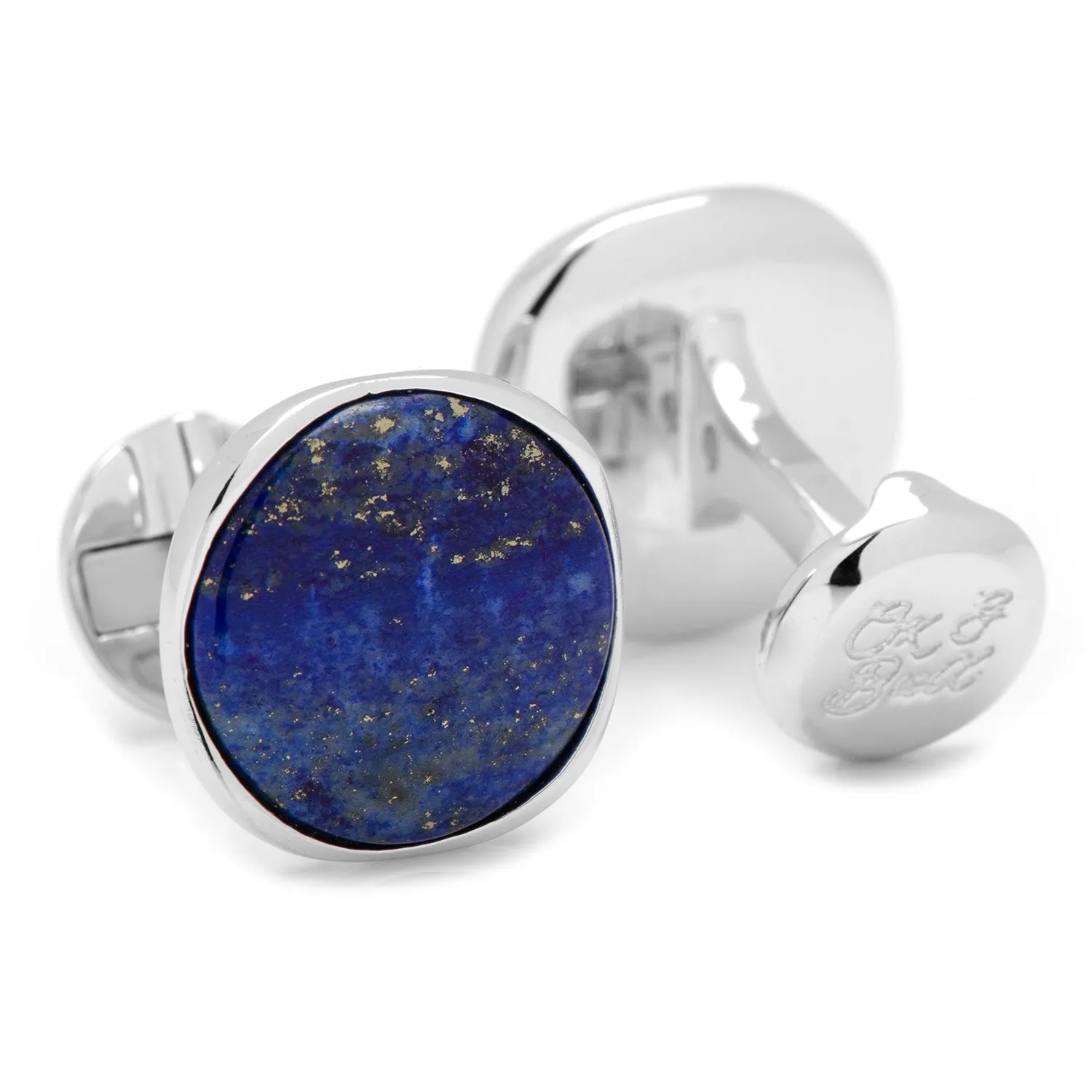 Sterling Silver Classic Formal Lapis Cufflinks sold by Sartoro product image thumbnail 2