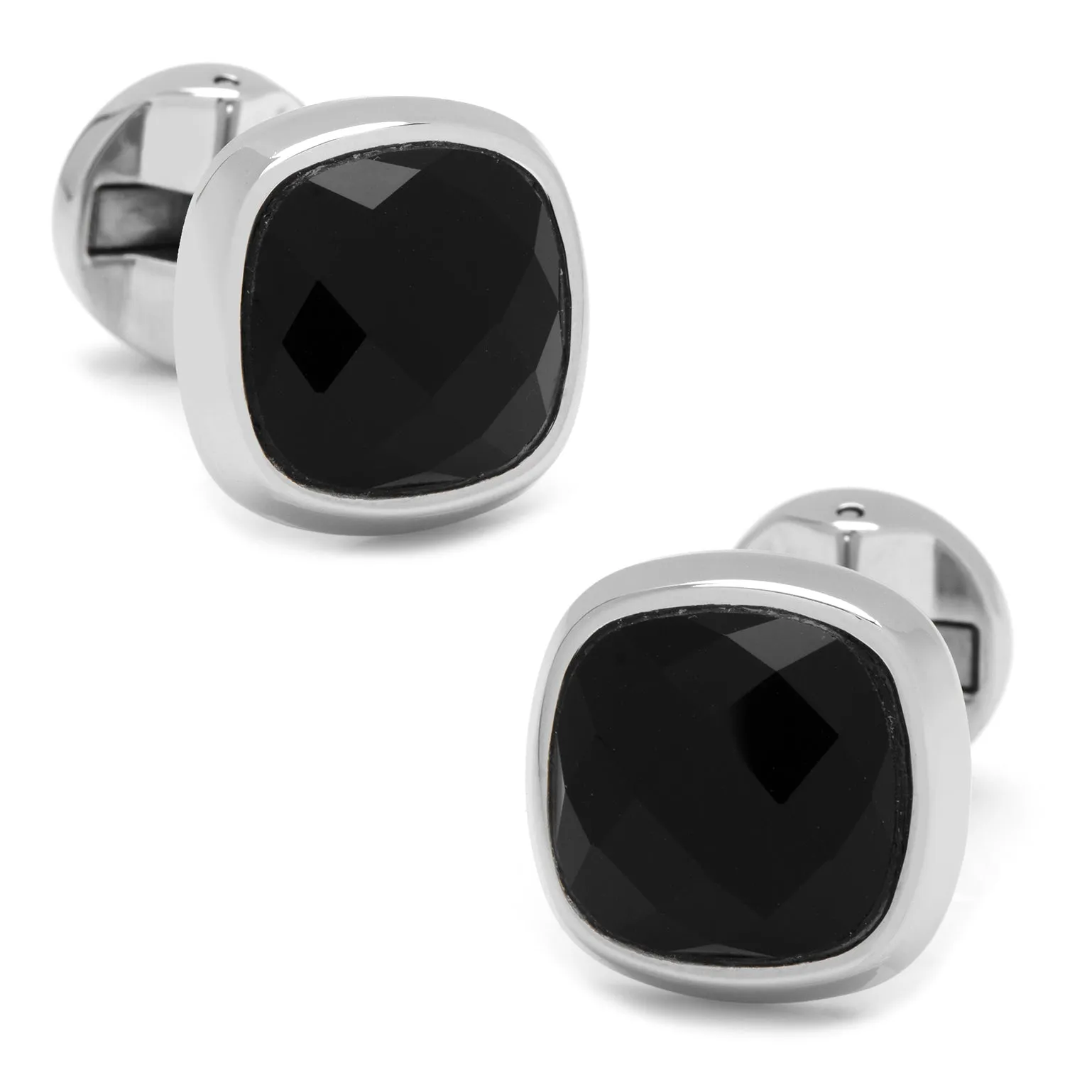 Faceted Onyx Cushion Cufflinks sold by Sartoro