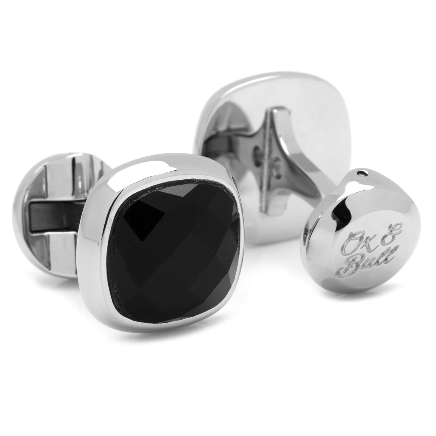 Faceted Onyx Cushion Cufflinks sold by Sartoro product image thumbnail 2